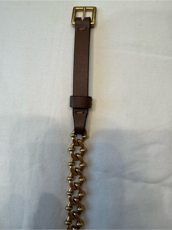 NWOT, ZIMMERMANN Gold Chain Link Belt with adjustable Brown Leather Strap main image 10